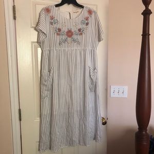 Impressions Floral Striped Dress